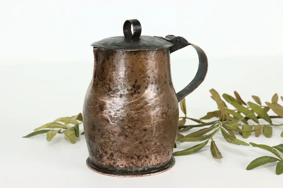 Photo of Farmhouse Vintage Hammered Copper Mug, Beer Stein or Tankard