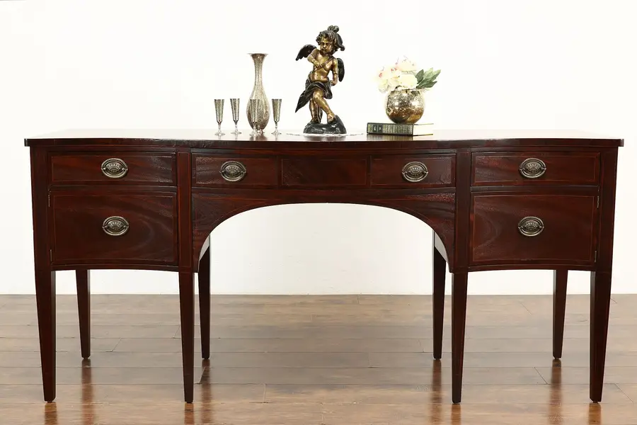 Photo of Hepplewhite Vintage Mahogany Sideboard, Server or Buffet, Baker