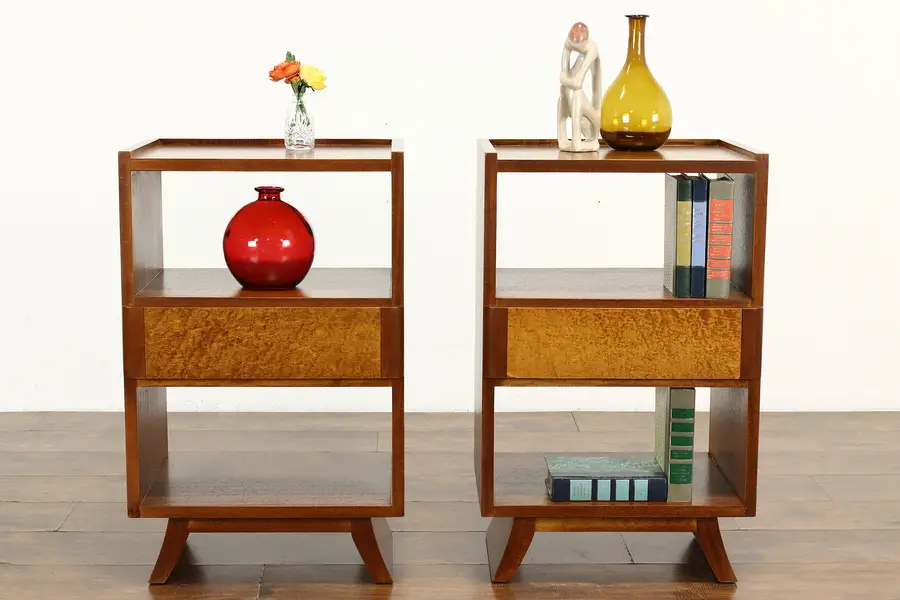 Photo of Pair of Midcentury Modern Vintage Mahogany Nightstands or End Tables Rway