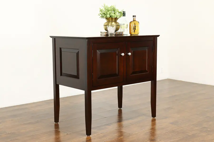 Photo of Music Box 15.5" Disc 40 Slot Vintage Custom Cherry Cabinet or Bar