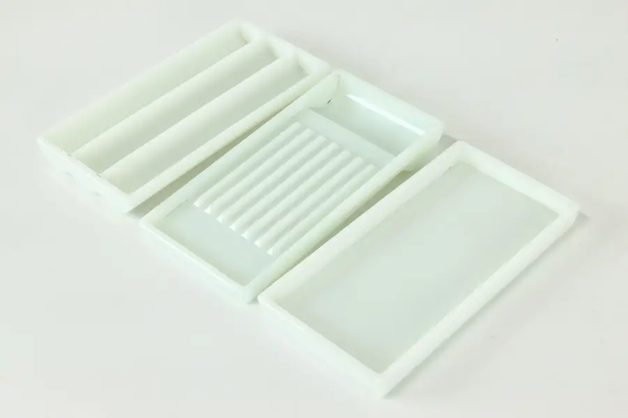 Photo of Set of Three Antique Milk Glass Dental Trays
