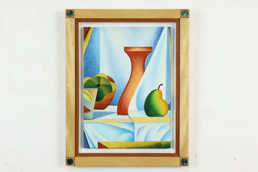 Photo of Still Life of Vase & Pear Original Acrylic Painting, Bruce Bodden 18.5"
