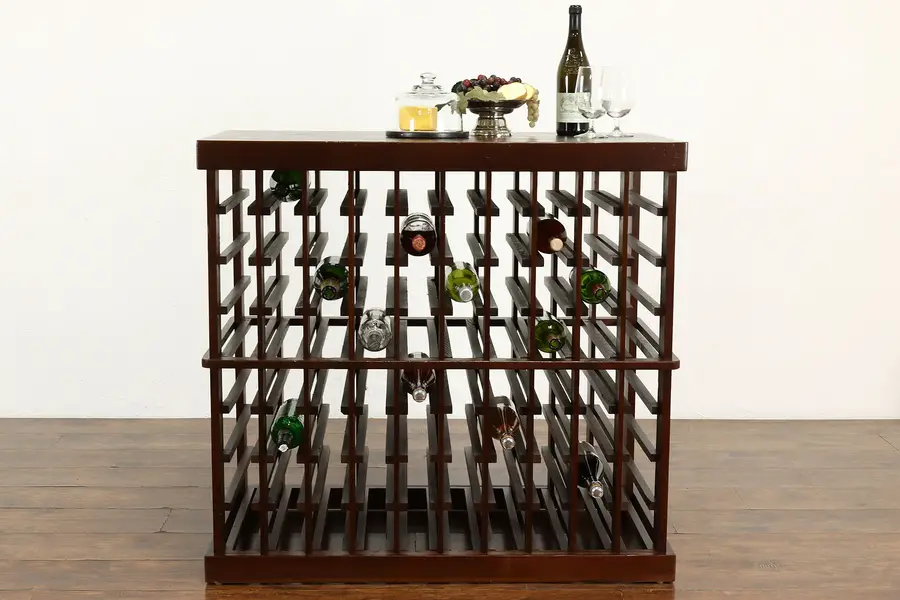Photo of Farmhouse Antique Rustic Country Pine Cubby or Wine Rack