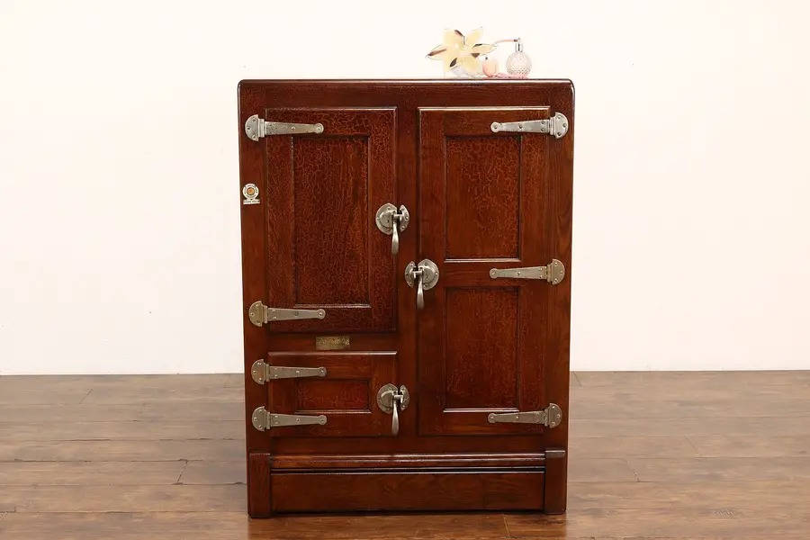 Photo of Farmhouse Antique Ice Box Refrigerator, Kitchen Pantry Cupboard, Alaska