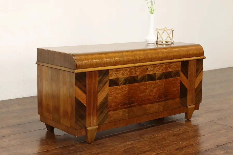 Photo of Art Deco Waterfall Design Vintage Cedar Trunk or Blanket Chest Dillingham