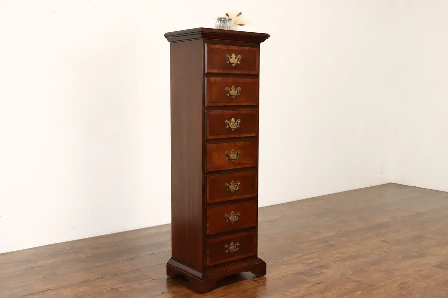 Photo of Georgian Style Vintage Mahogany Lingerie or Jewelry Chest, Columbia