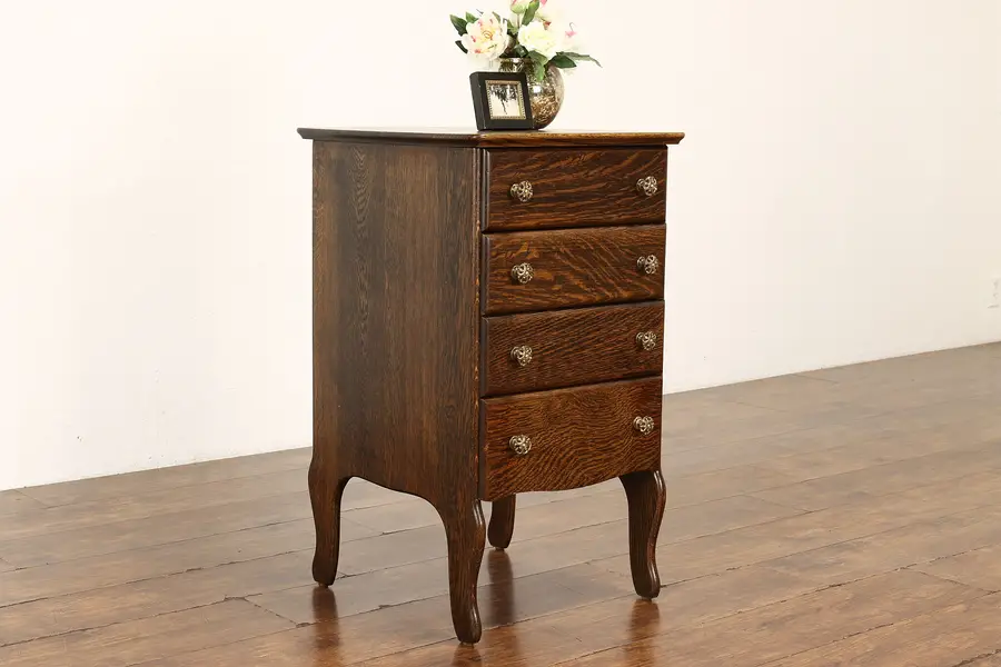 Photo of Oak Antique Edison Phonograph Cylinder Record Cabinet, Collector File