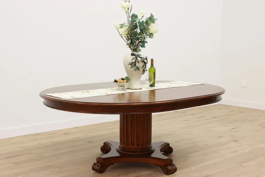 Photo of Empire Vintage 5' Round Cherry Dining Table, 1 Leaf, Ethan Allen