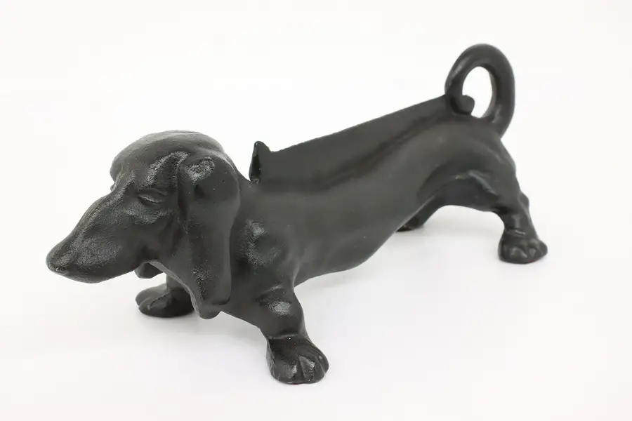 Photo of Farmhouse Antique Cast Iron Dachshund Dog Statue Door Stop & Boot Scraper