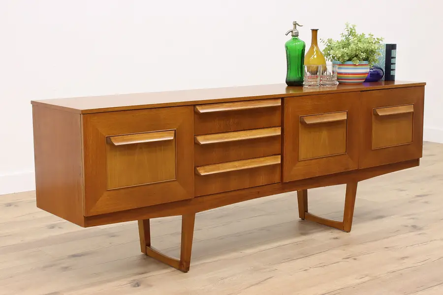 Photo of Midcentury Modern Vintage Teak Bar, Sideboard, TV Console, Stonehall