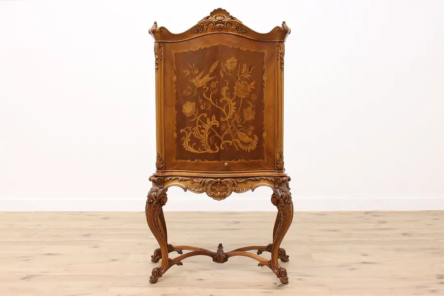 Photo of Renaissance Antique Marquetry Collector Chest or Jewelry Cabinet, Desk