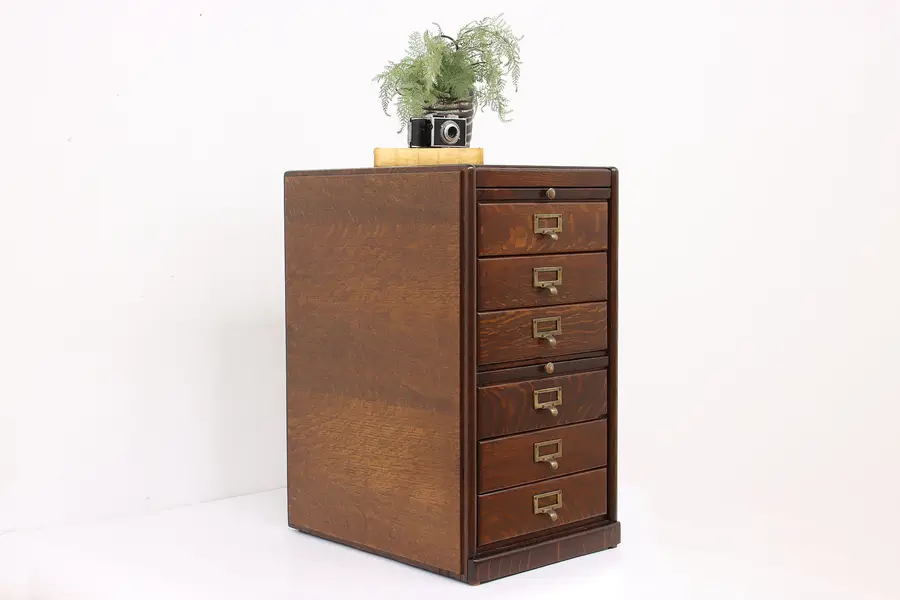 Photo of Arts & Crafts Antique 6 Drawer File or Collector Cabinet