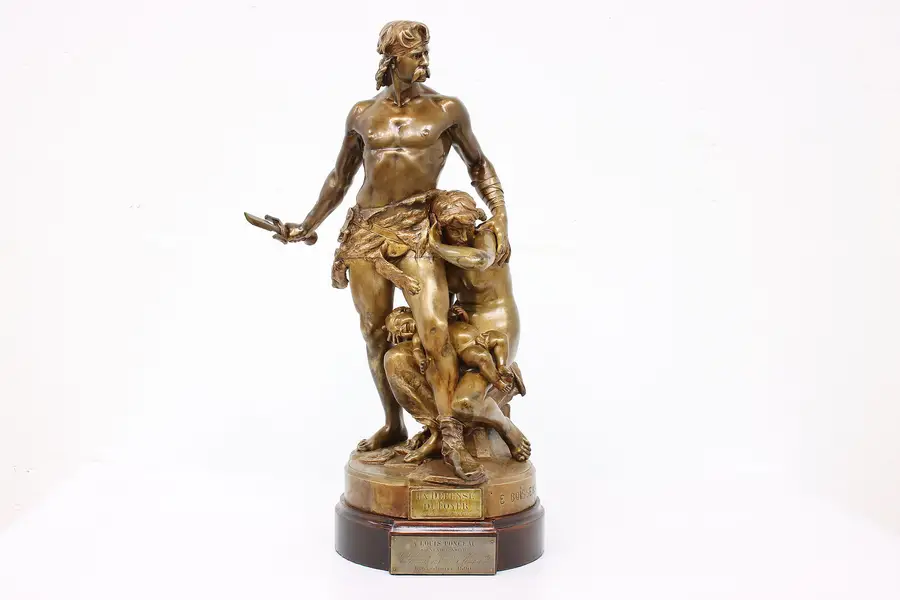 Photo of French Bronze Antique Warrior Sculpture "La Defense Du Foyer", Boisseau