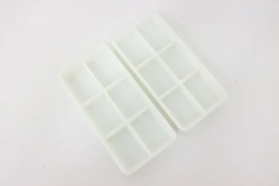 Photo of Pair of Dentist Antique Milk Glass Dental Trays, Two Rivers WI