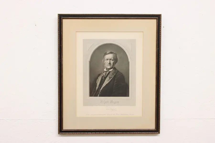 Photo of Richard Wagner Antique Original German Composer Signed Engraving 26.5"