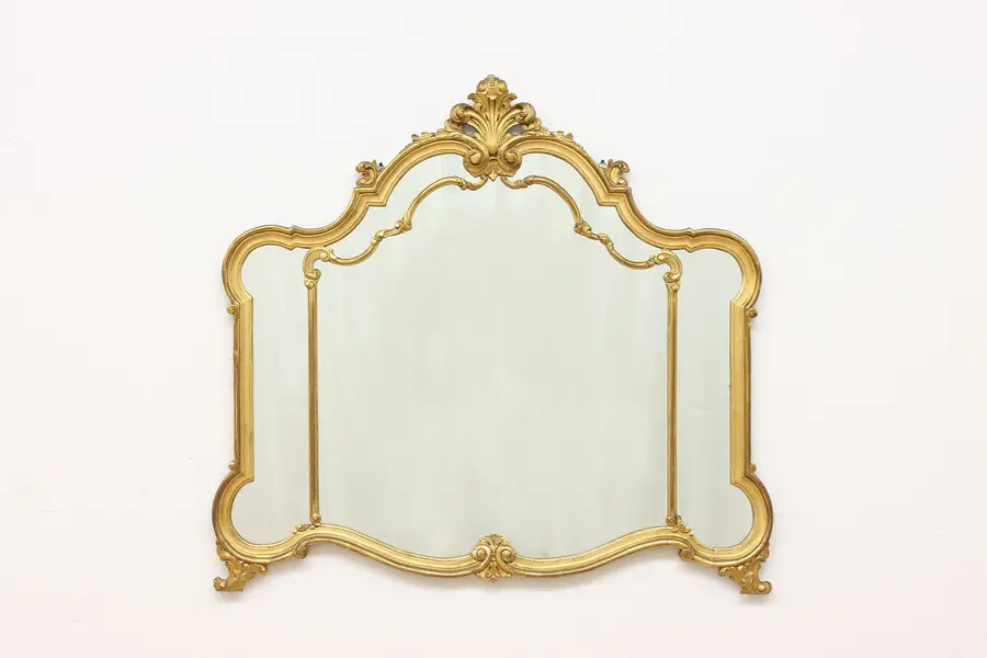 Photo of Italian Piedmont Antique Carved Gilt Wall or Mantel Mirror