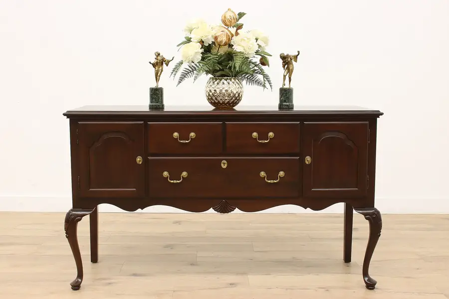 Photo of Georgian Design Vintage Cherry Buffet, Sideboard, Server, Ethan Allen
