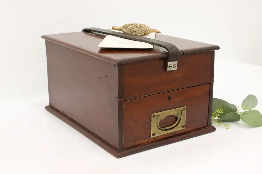 Photo of English Victorian Antique Mahogany Cashbox or Jewelry Chest