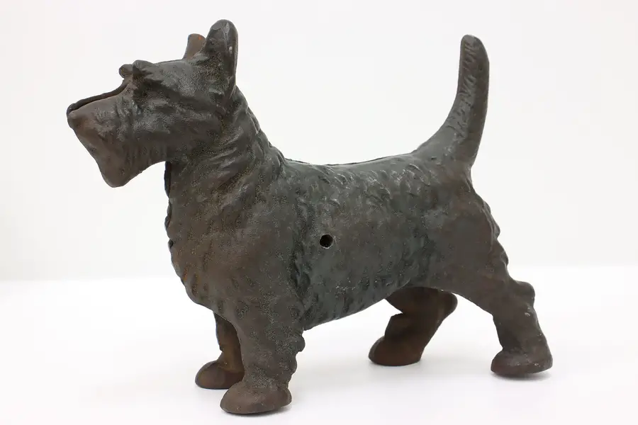 Photo of Farmhouse Antique Cast Iron Painted Scottish Terrier Dog Door Stop