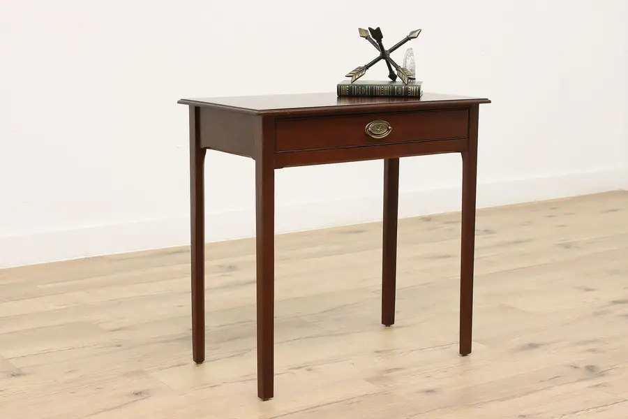 Photo of Traditional Vintage Mahogany Hall Console Nightstand, End Table Kittinger