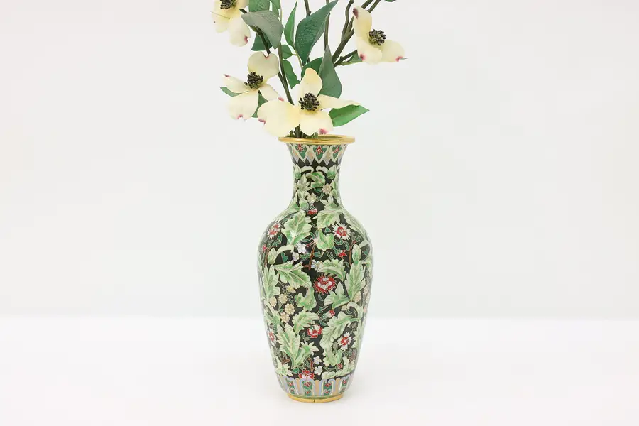 Photo of Chinese Cloisonne Traditional Vintage Inlaid Enamel Vase