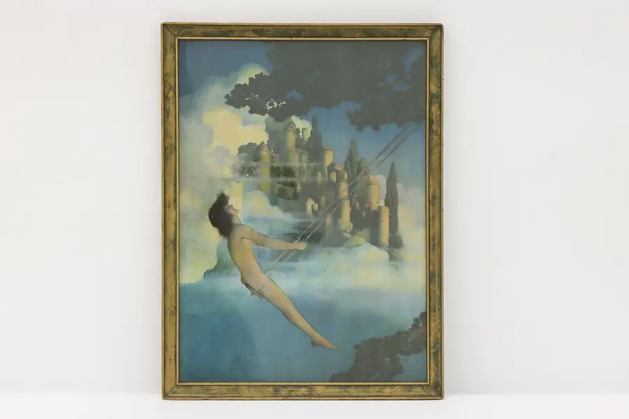 Photo of Art Deco "Dinky Bird" Antique Art Print, Maxfield Parrish 16.5"