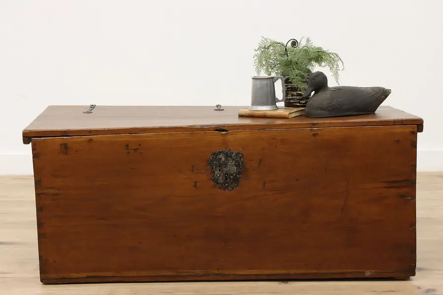 Photo of Farmhouse Antique 1840s German Walnut Chest, Trunk, or Coffee Table