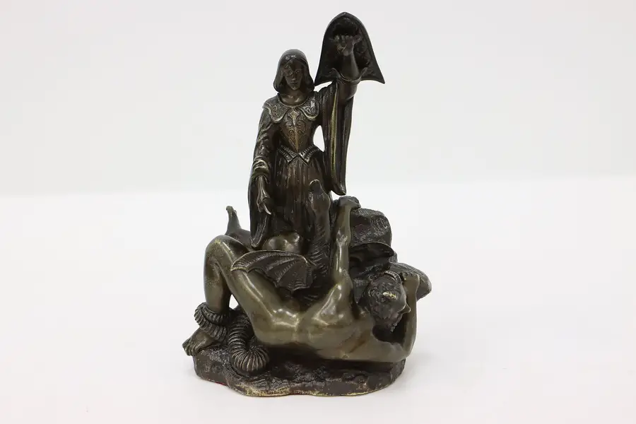 Photo of Antique 1900 French Bronze Sculpture, Fall of Lucifer