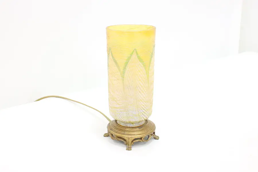 Photo of Vintage Art Glass Desk or Bedside Lamp