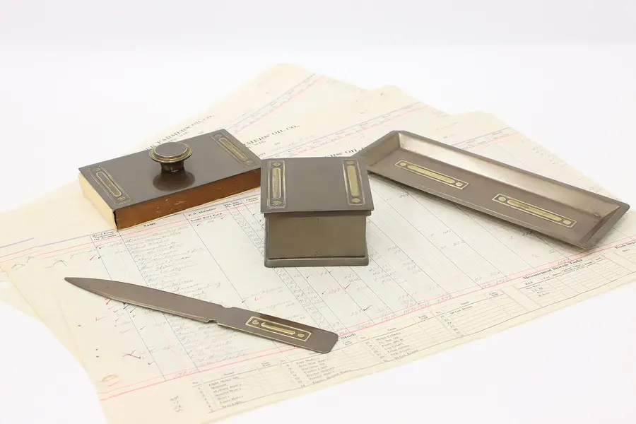 Photo of Bradley & Hubbard Antique Art Deco Desk Set