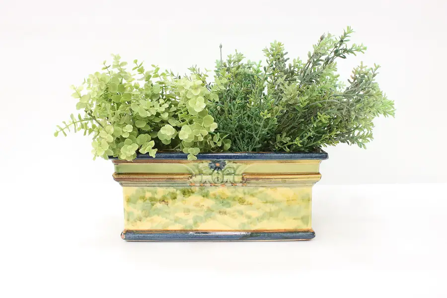 Photo of Arts & Crafts Vintage Terra Cotta Hand Painted Art Pottery Planter