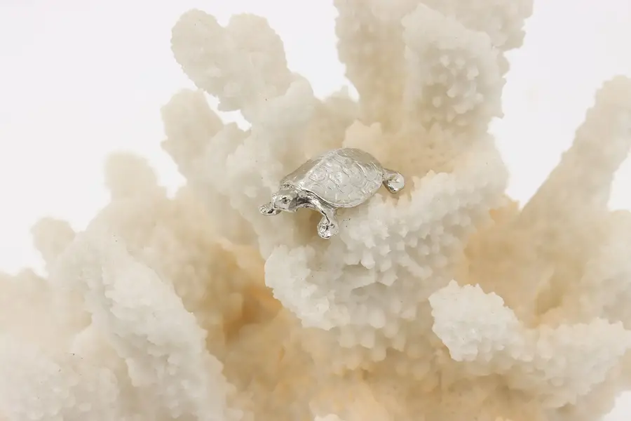 Photo of Miniature Vintage Silver Turtle Sculpture
