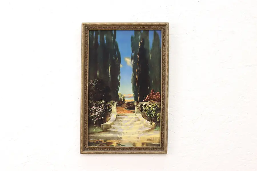 Photo of Art Deco Steps Leading To Pond Antique Art Print, R. Atkinson Fox 17.5"