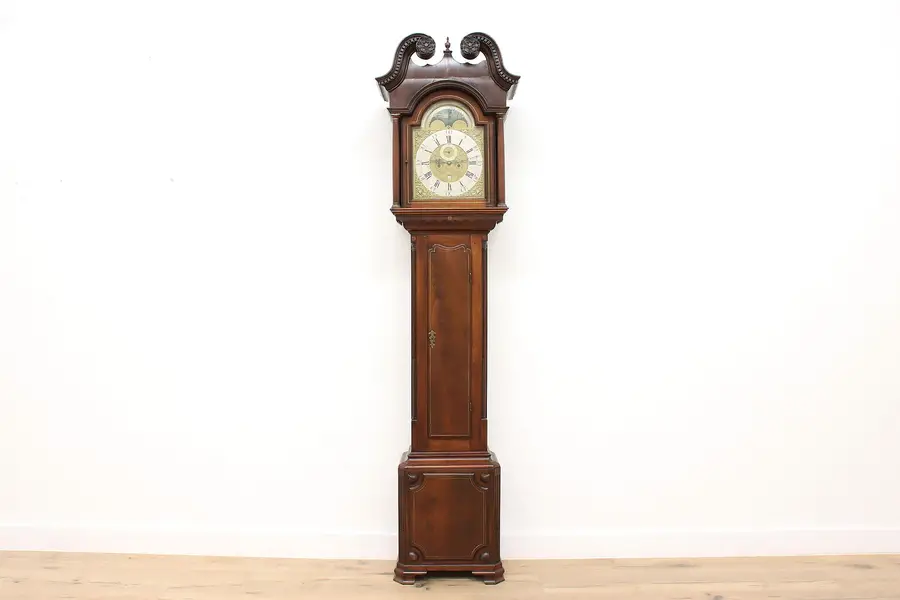 Photo of Antique English 1840s Tall Case Grandfather Clock, Turnbull