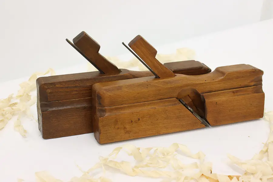 Photo of Pair of Antique Farmhouse Beech Carpenter Molding Planes