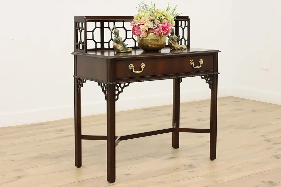 Photo of Georgian Design Vintage Mahogany Desk Hall Console, Councill