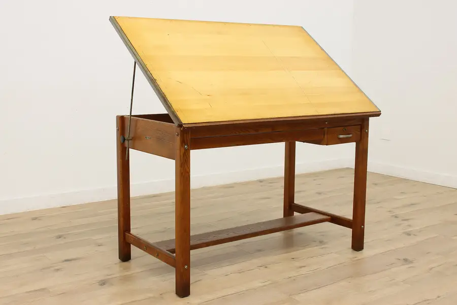 Photo of Industrial Vintage Drafting Art Table Kitchen Island Mayline