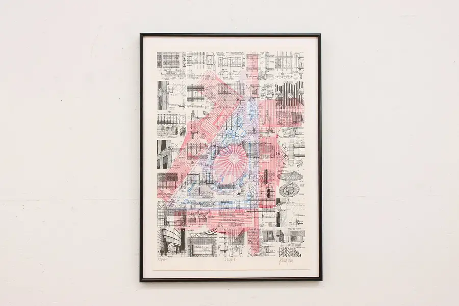Photo of Architect Blueprint Vintage Print 289/400 Helmut Jahn 43"