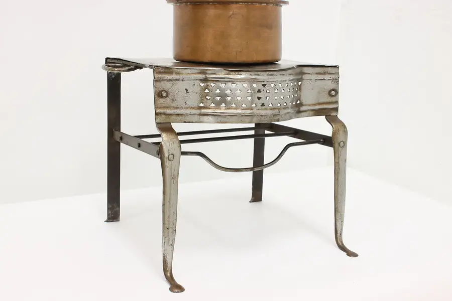 Photo of Farmhouse Antique Iron Fireplace Hearth Tea Kettle Trivet