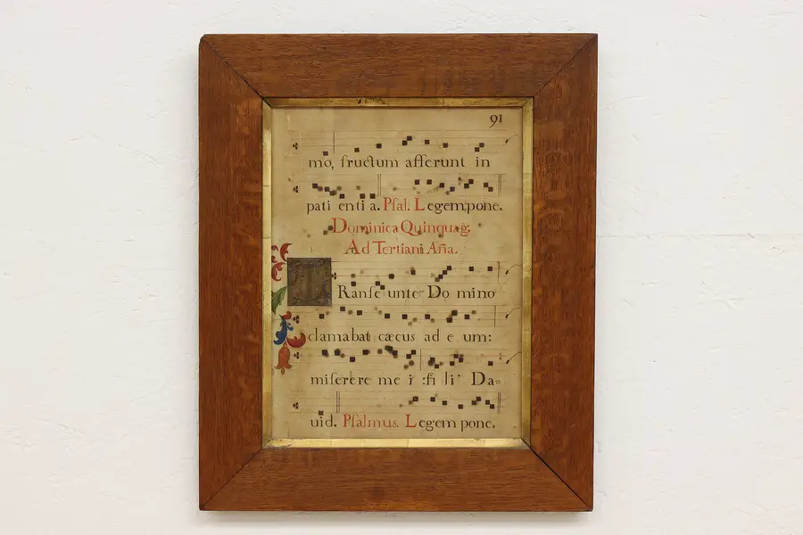 Photo of Latin Antique 1700s Hand Painted Music Manuscript Score