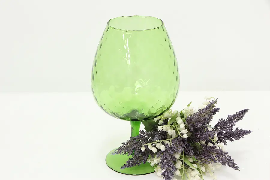 Photo of Giant Vintage Green Wine Glass Goblet, Centerpiece, Vase