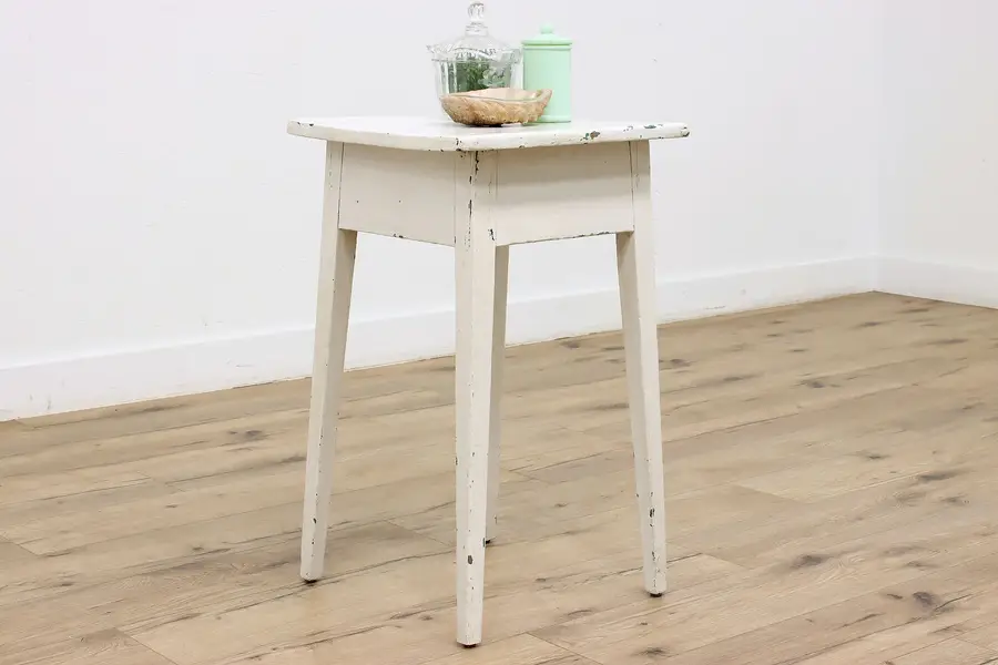 Photo of Rustic Farmhouse Antique Painted Pine Nightstand End Table