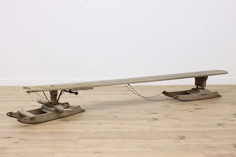 Photo of Farmhouse Antique Country Bobsled or Snow Sled Coffee Table