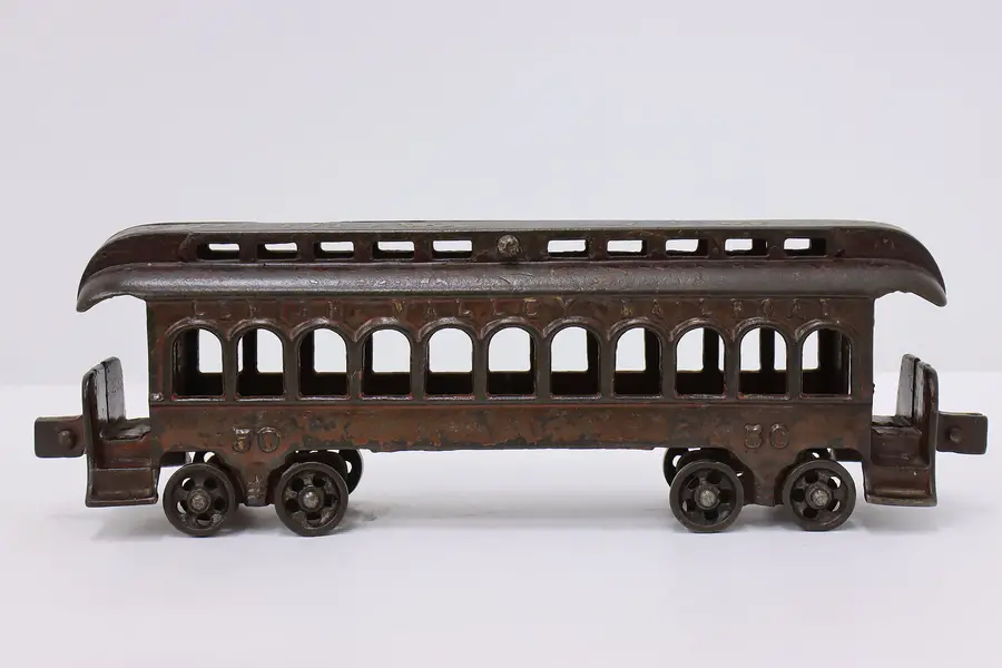 Photo of Iron Antique Lehigh Valley Railroad Trolley Train Car Toy