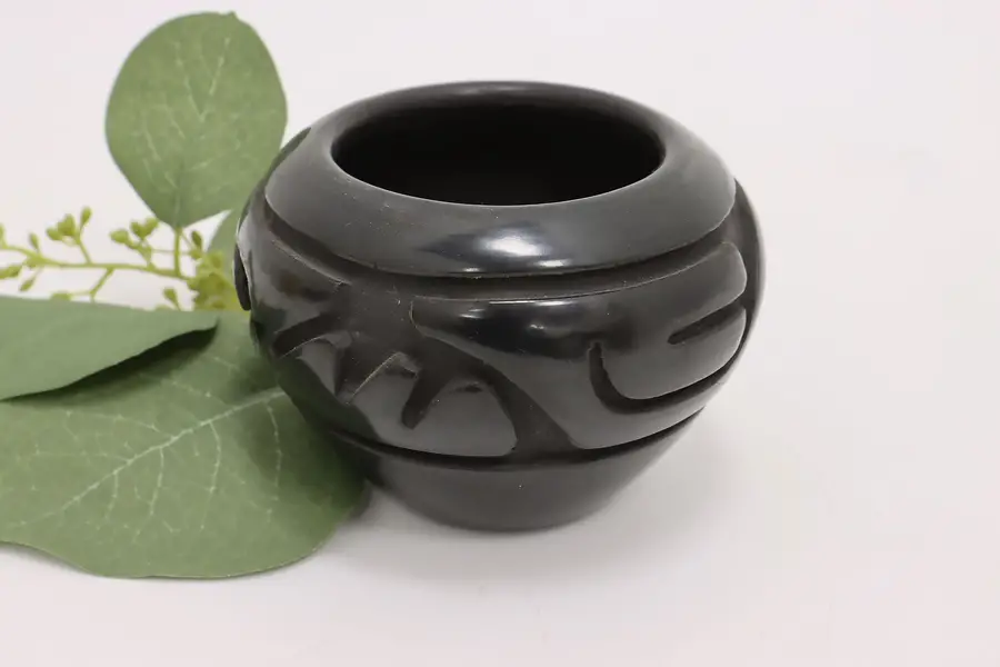 Photo of Native American Vintage Blackware Pottery Bowl, Martinez