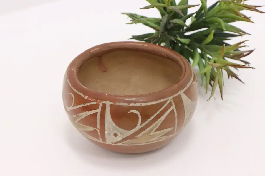 Photo of Native American Vintage Hand-Painted Pottery Bowl