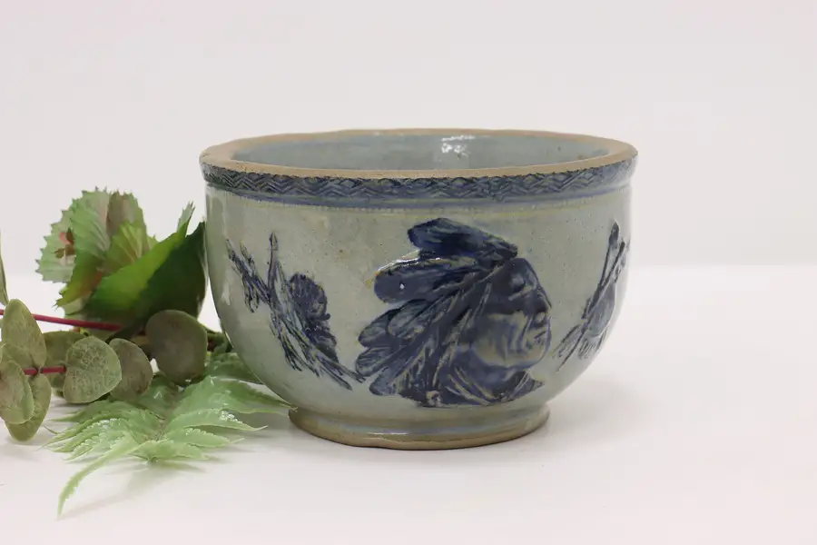 Photo of Old Sleepy Eye Antique Stoneware Farmhouse Butter Crock Bowl