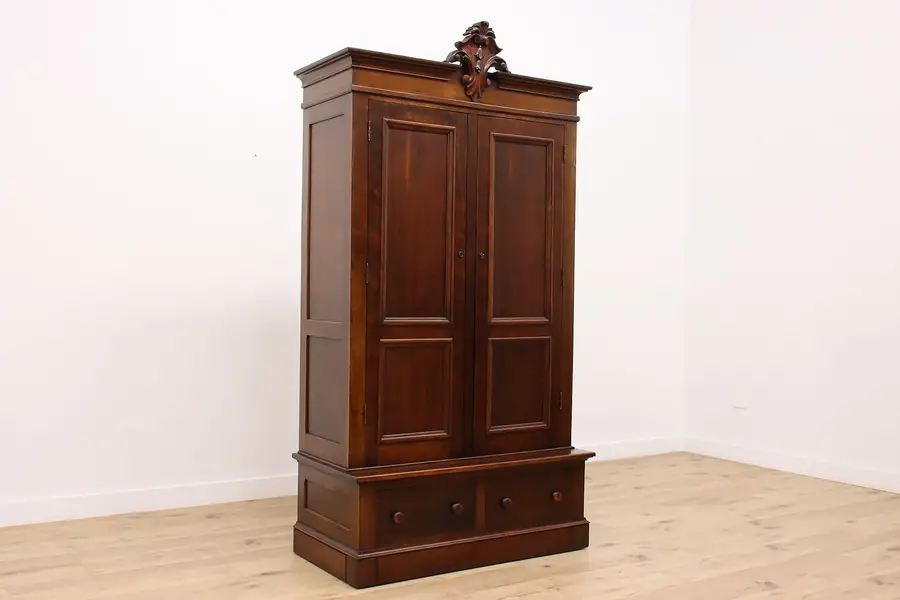 Photo of Victorian Antique Armoire, Wardrobe, Closet, Secret Drawers
