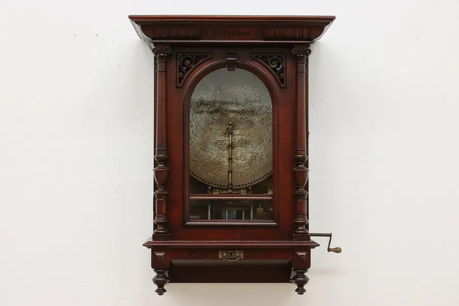 Photo of Victorian Antique Coin Op Music Box 26 Disks 20," Polyphon