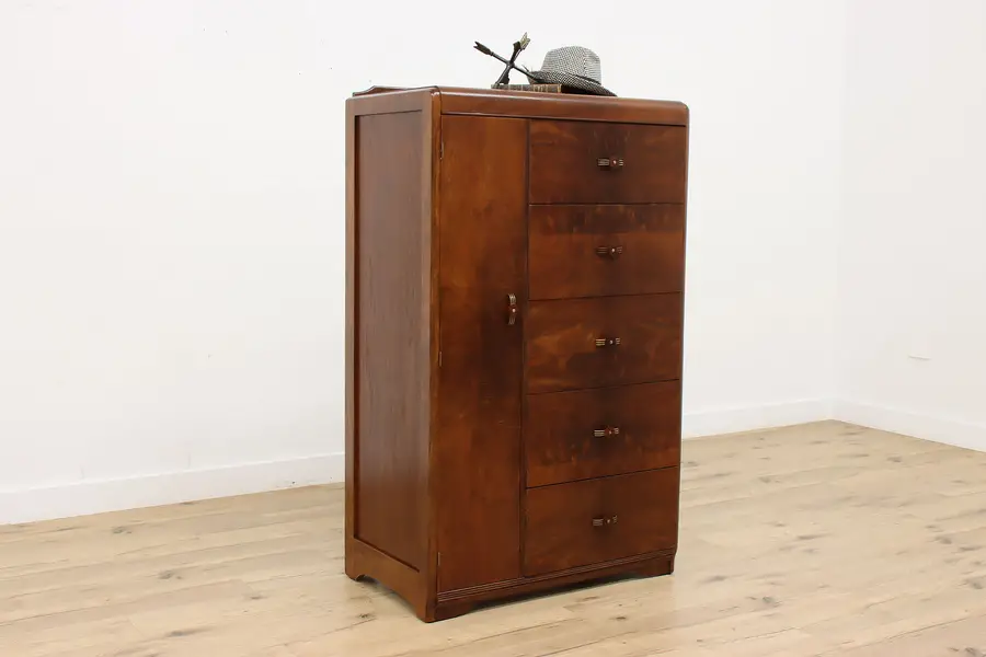 Photo of Art Deco Waterfall Vintage Chifferobe Chest, Cedar Closet